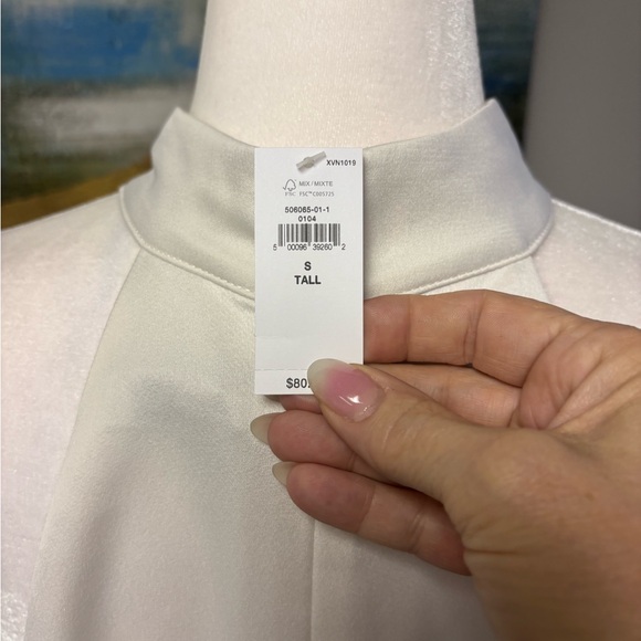 Banana Republic Cream Mandarin Collar Blouse - Picture 7 of 11